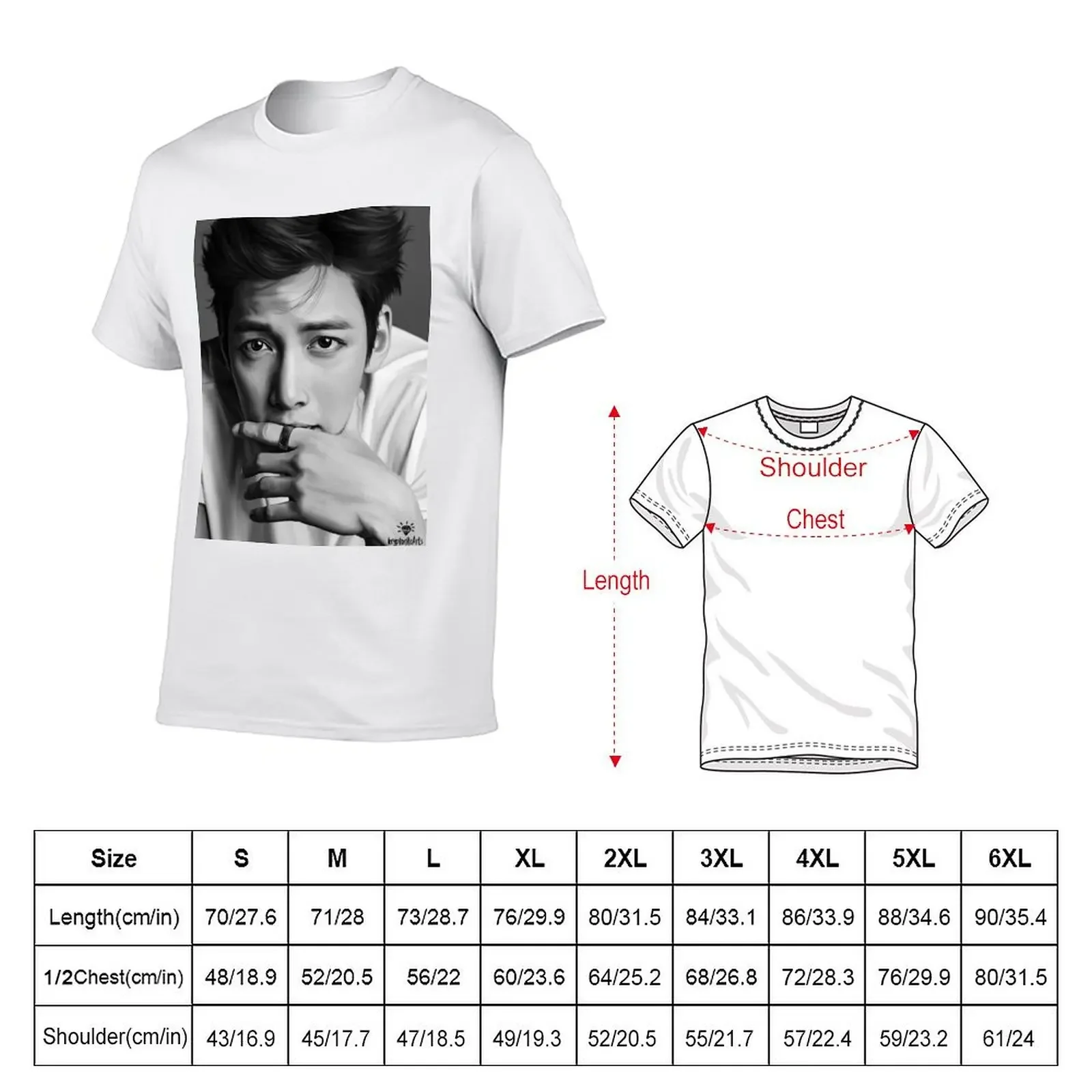 Super handsome Ji Chang Wook T-shirt boys animal print plus size tops customs design your own Short sleeve tee men