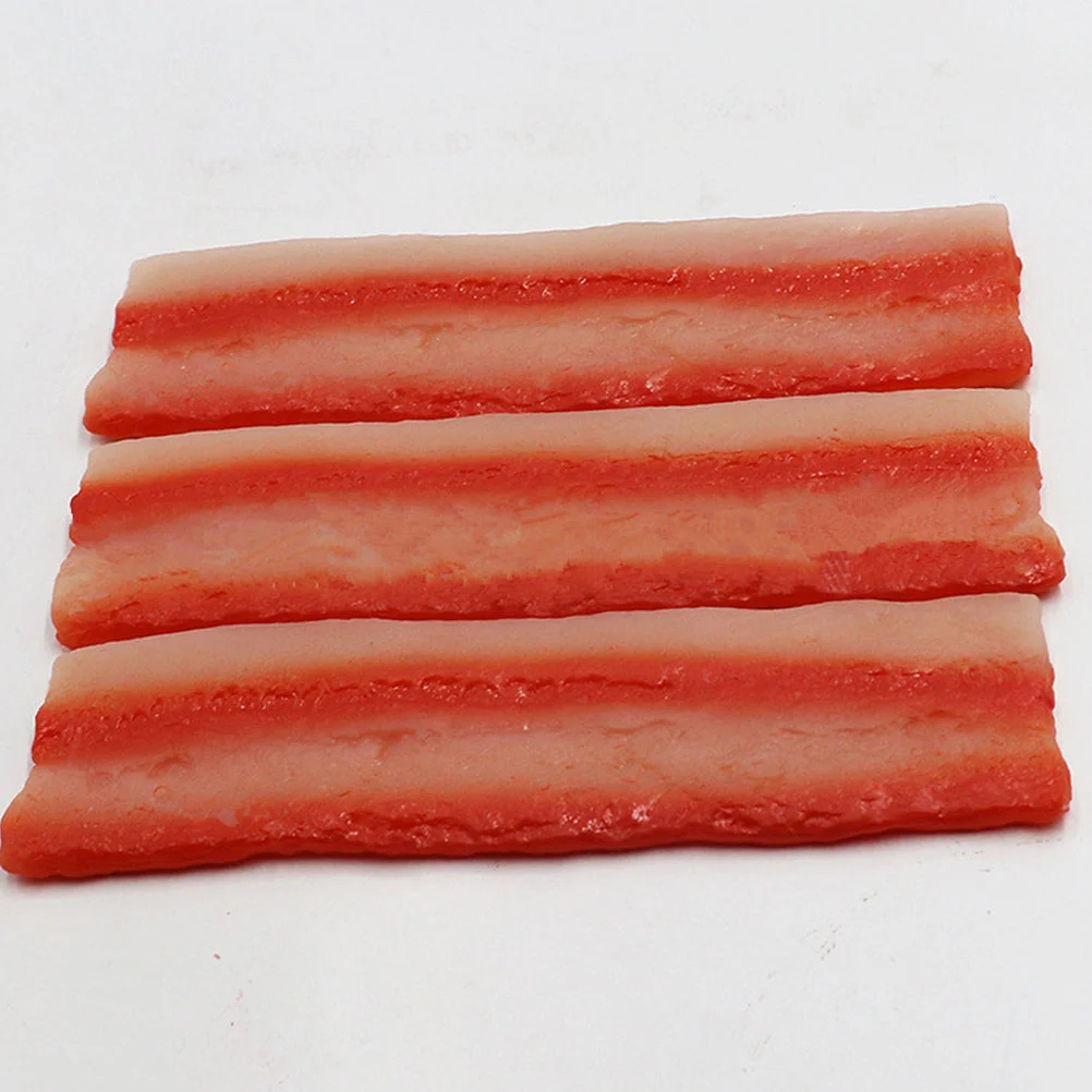 3 Pcs Bacon Simulation Decompression Interesting Toy Funny Stress Reliever Fidget Toys Artificial Pork