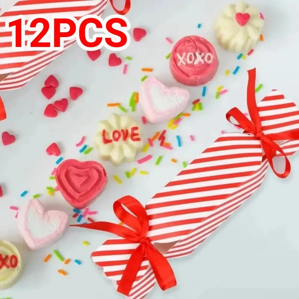 Creative Valentine's Day Paper Gift Box Red Candy Shape Valentine's Day Candy Container Paper Packaging Colorful
