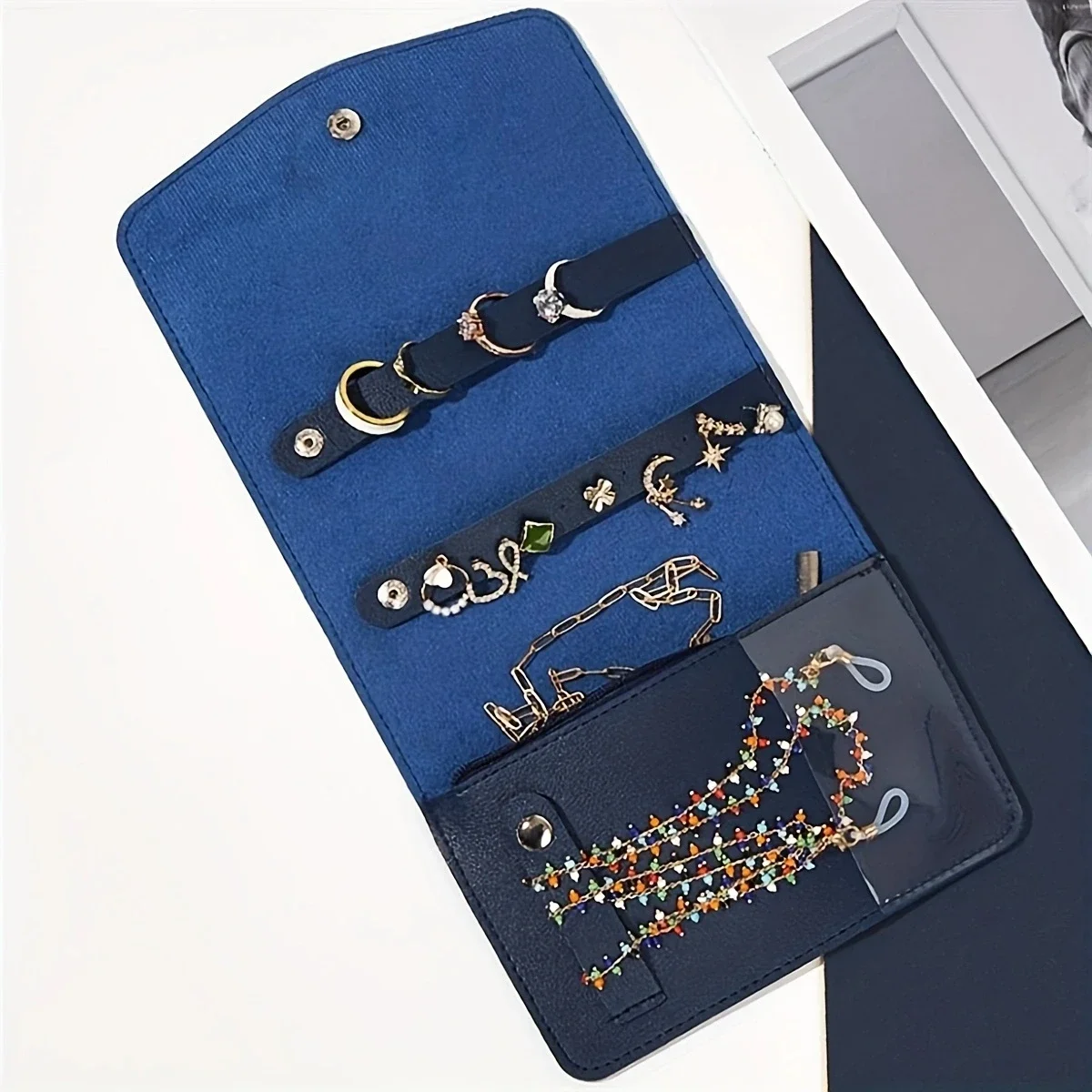 

1pc-Travel Jewelry Necklace Display Holder Storage Bag Portable Chain Jewelry Roll Up Carrying Bag Case for Bracelet Gift