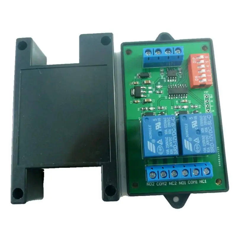 

with Shell 2Ch Rs485 Relay Dc 12V Switch Board Modbus Poll At Command Plc for Ptz Camera Electric Door Water Pumps Led