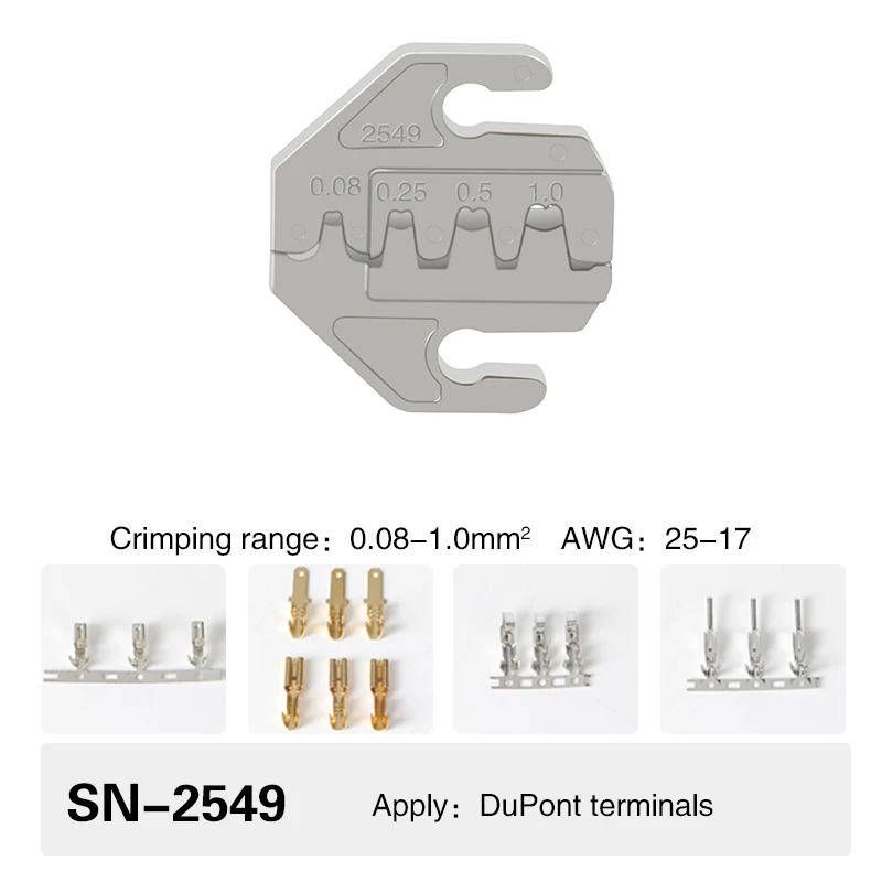 Crimpzange, Crimpbacken-Set, 4mm Schlitzbacken, SN-48BS/58B/02C/2546B/2549/06/X6/06WF/03H, zum Crimpen von Anschlussklemmen verwendet