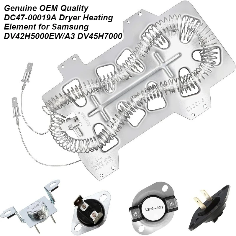 

Genuine OEM Quality DC47-00019A Dryer Heating Element for Samsung DV42H5000EW/A3 DV45H7000