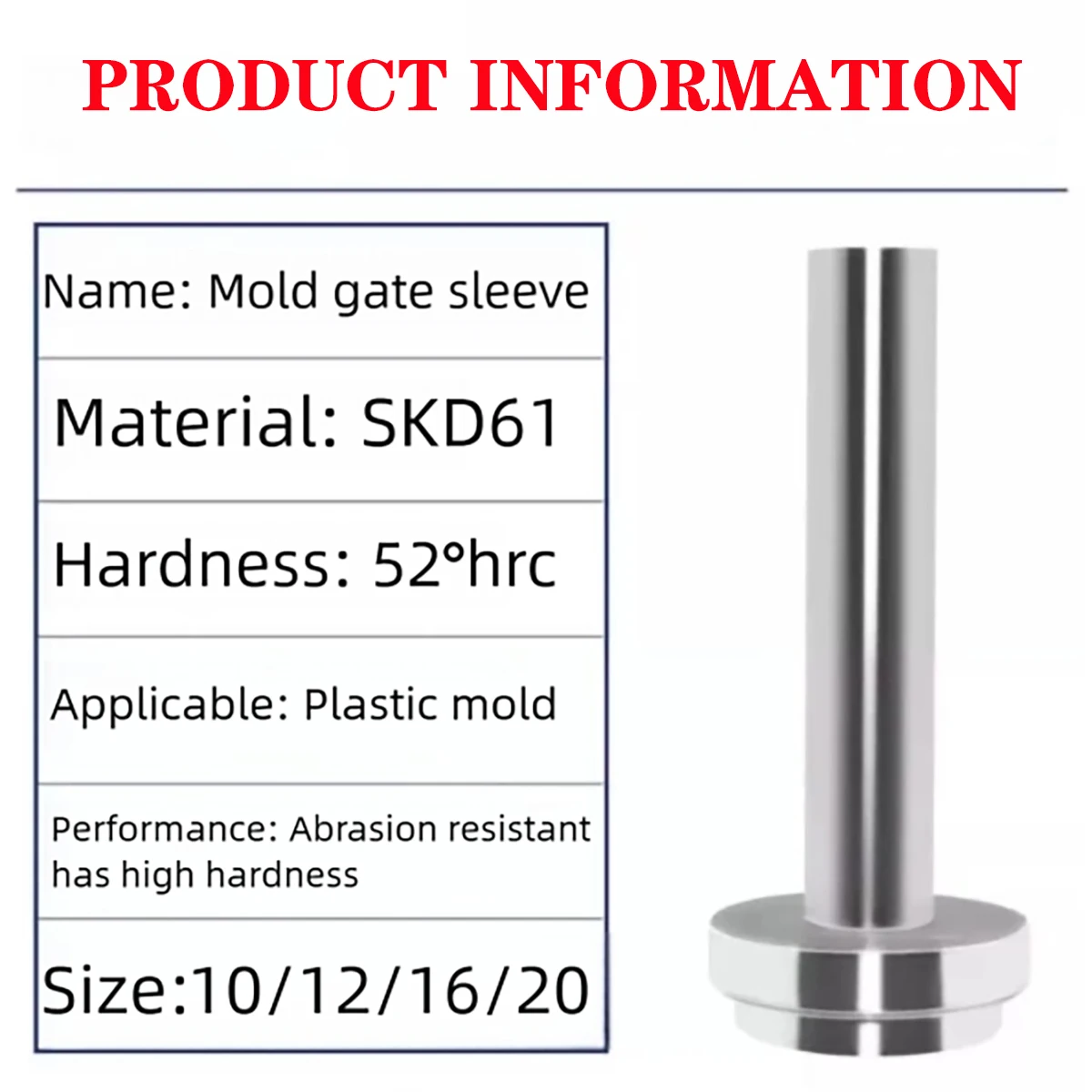 Hardened SKD-61 Sprue Bushing Large Diameter Nozzle Bushing for Injection Molding