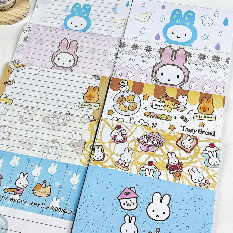 5 Set Kawaii Miffy Envelope Set 17x24cm Cartoon Creative Handwritten Blessings Letter Girl Birthday Party Invitation Envelope