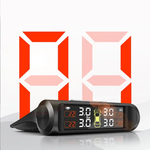Imagen 2 del producto Sensor Solar de presión de neumáticos TPMS, sistema de monitoreo de presión de neumáticos de coche con sensores externos internos de 4 ruedas, TMPS
