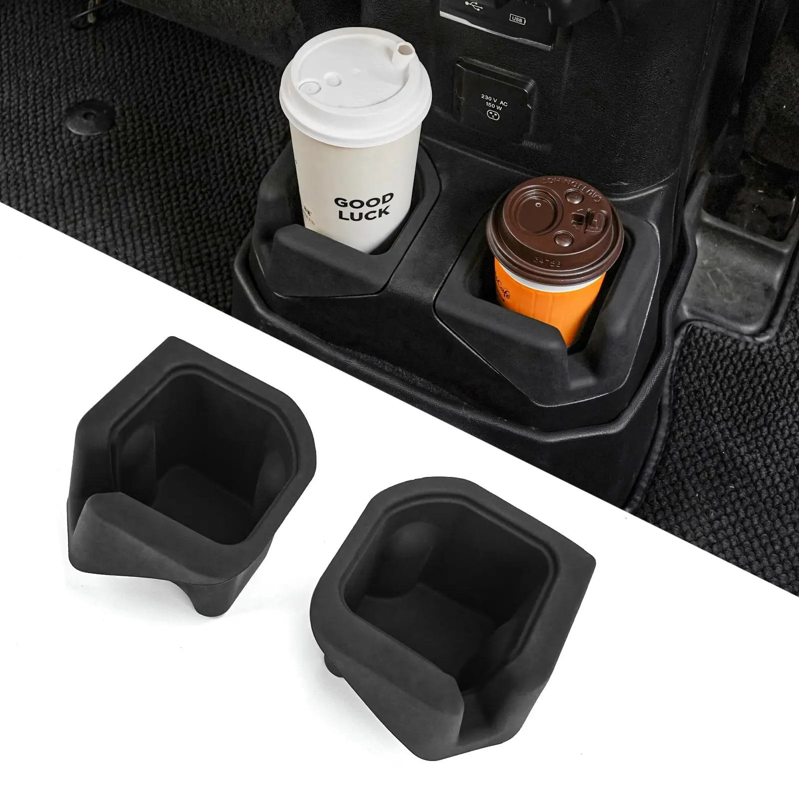 Rear Seat Cup Holder Coaster For Jeep Wrangler JL JLU 4XE & Gladiator JT 4Door 2020-2025 Silicone Anti-slip Mat Pad Insert
