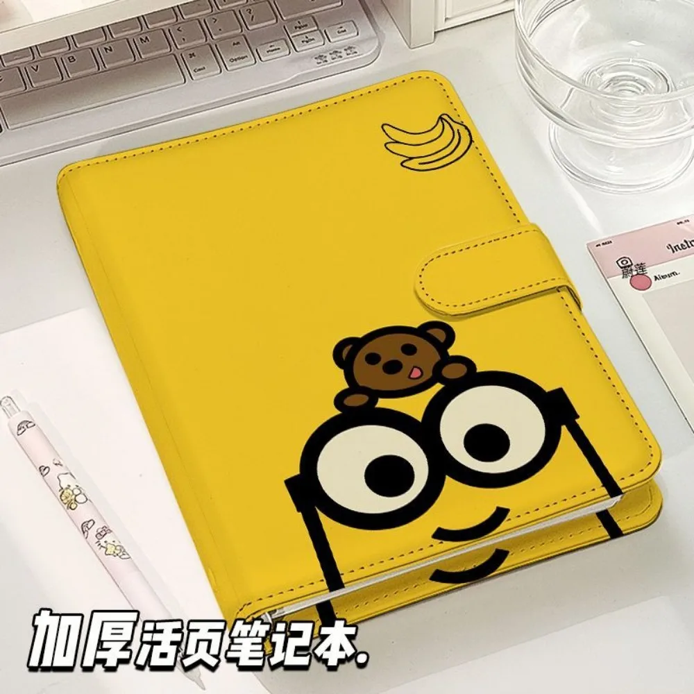 

Minions Cute PU Leather Notebook A5 A6 Size Hand Account Book Kawaii Journal Planner for Students Girls Daily Writing Note Book