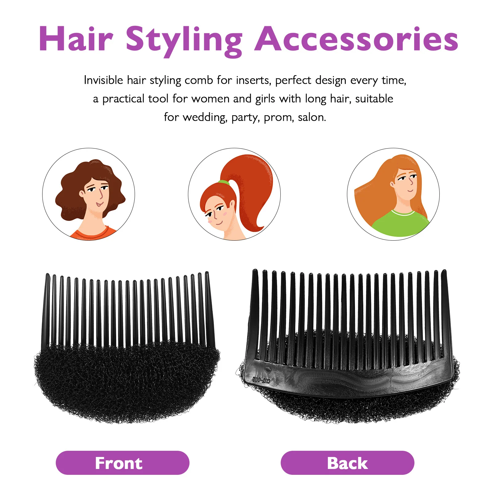 

6Pcs Invisible Hair Styling Comb Inserts for Women Girls Easy to Use No Clips Required Perfect Design Every Time Styler