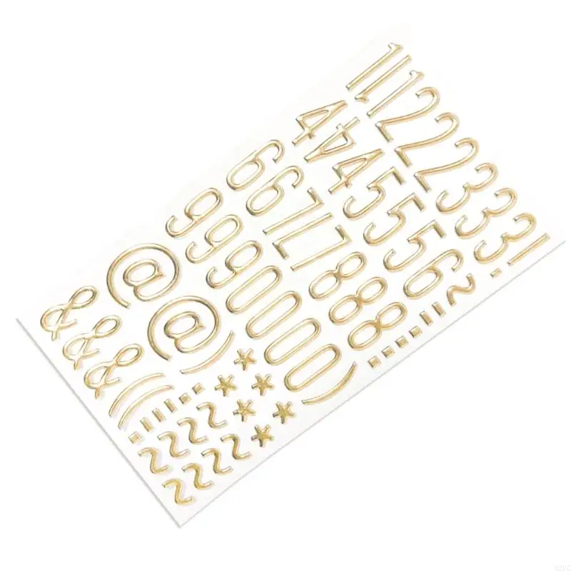 J2FC Gold Glittering Large Letter Sticker 3D Metallic Letter Number Sticker for Scrapbooking Journal Notebook Photo Album