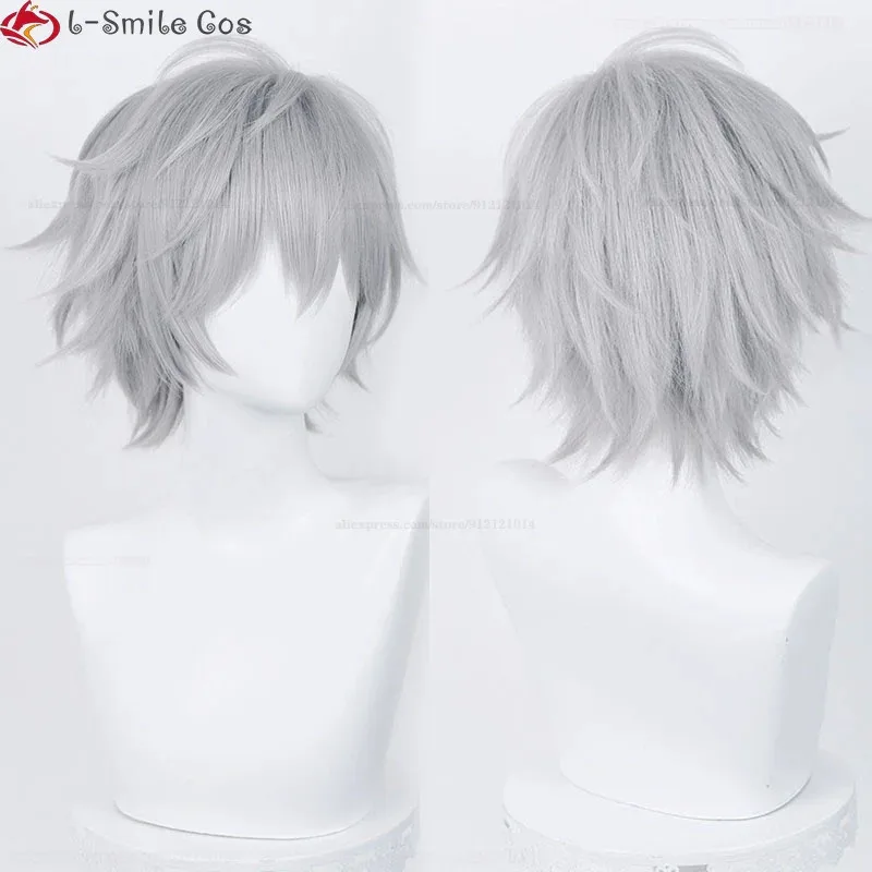 

Vivi 2025 32 см короткий парик для косплея EVA Kaworu Nagisa серебристо-серый термостойкие волосы костюм на Хэллоуин аниме парики +