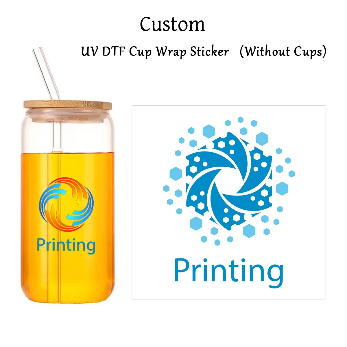 1pc Customized Uv Transfer Image Label Stickers For Bottle Cup,Personalized Wrapping Labels,Small Business Logo Product Stickers