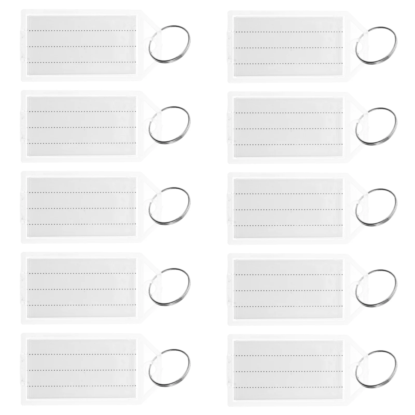 

100Pcs Plastic Blank Key Tags with Rings Suitcase Luggage Travel Baggage Label Identification Tags Bag Tag Luggage Tag