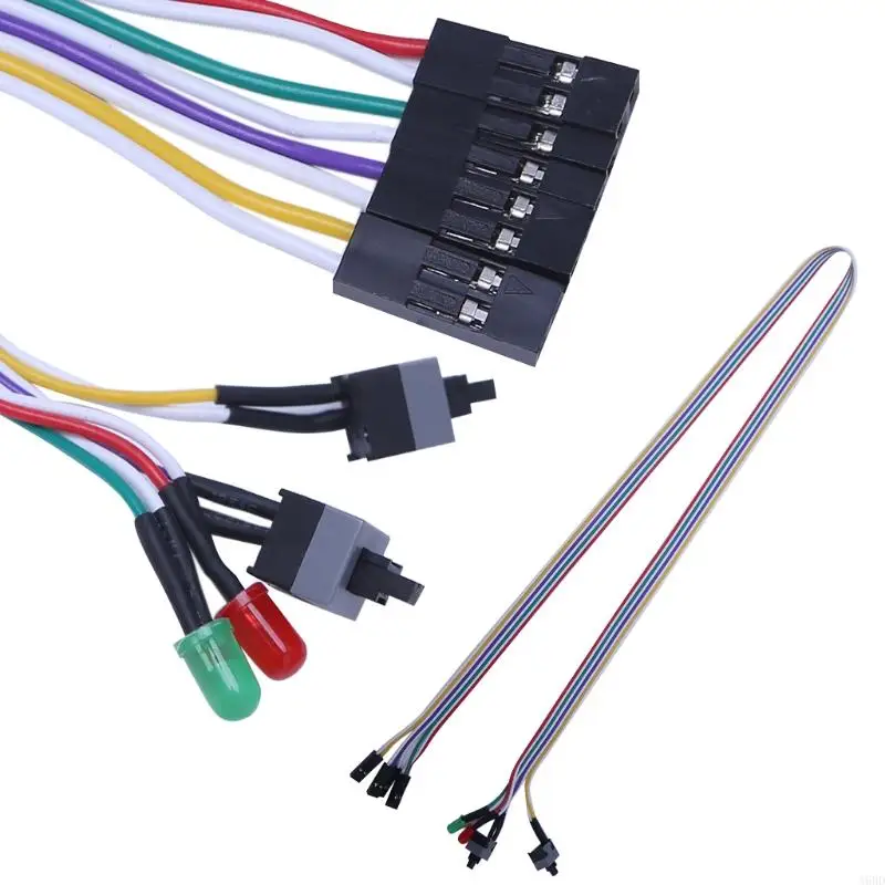 A9BD 65CM Atx PC Compute Motherboard Power Cable Original On/Off/Reset with LED Light Push Button