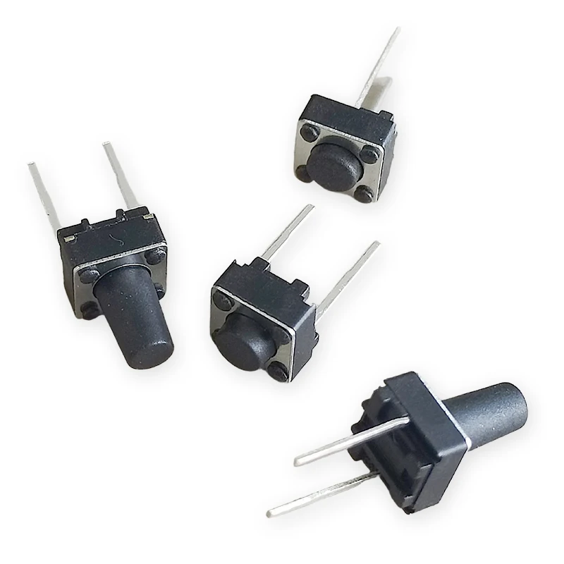 100PCS Boxed 6x6 (Mid 2-Pin) Tactile Switch 6*6*4.3/5/6/7/8/9/10/11/12/13mm 10 Heights Each With 10pcs DC12V 50mA  Micro Switch