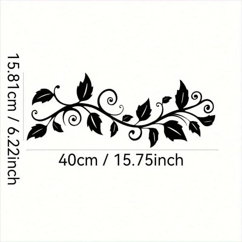 CIFBUY 2D Metal Wall Art, Aluminum Vine Leaf Wall Decor, Pretty Floral Scroll Wall Hanging for Home Living Room Bedroom
