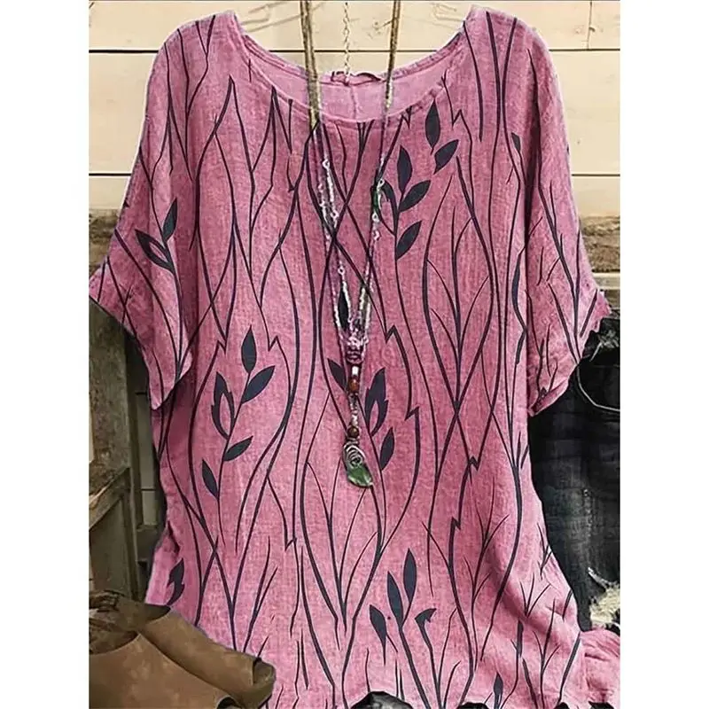 Faion Women's ort Sve T-irt One 3D Flowers Print Top Ele Casual Ladies' Tee Spring Season All Cotton Material