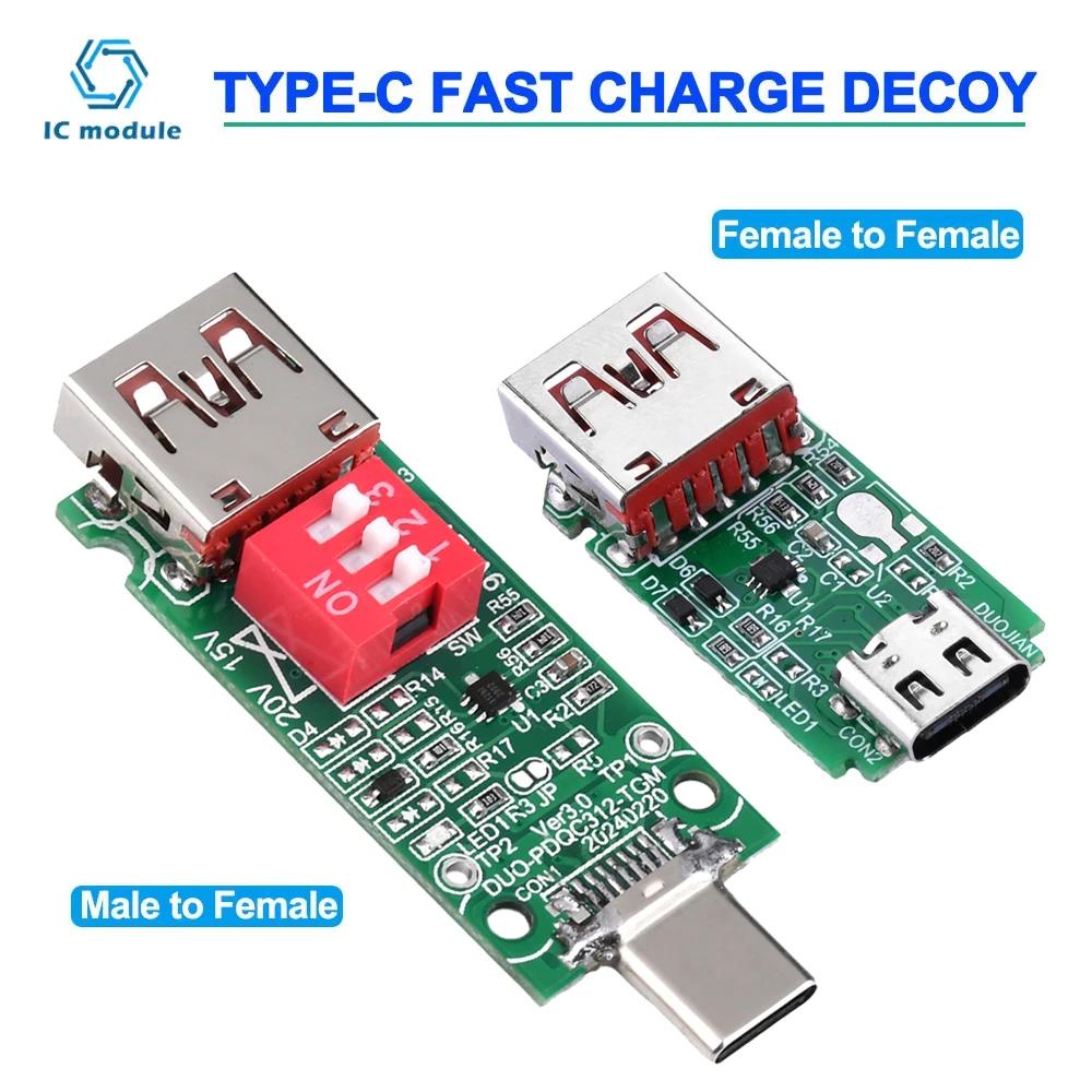 Type-C Usb-C Pd/Qc Decoy Dial Gear Aging Test Fast Charge Trigger 5V/9V/12V/15V/20V Five-Speed Switching