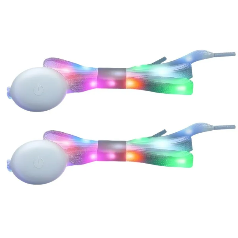 Cadarços de sapato brilhantes de led, tiras de nylon de alto brilho, cadarços leves multicoloridos, corrida noturna, festival, rave, performance de palco