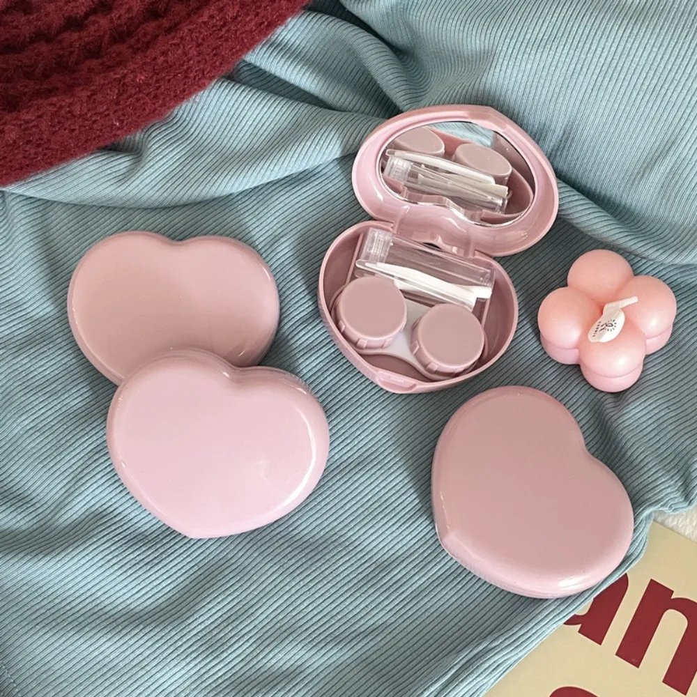 Travel Heart Contact Lenses Box Portable Mini Eyes Tool Kit With Mirror Tweezer Storage Soaking Box Contact Lens - view 2