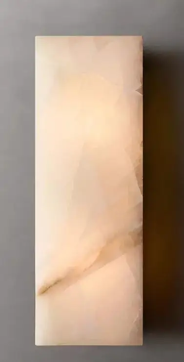 Simple Unique Design Long Shape Natural Marble Wall Lamp for Indoor Use