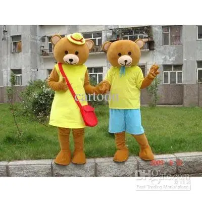 ใหม่คริสต์มาสคลาสสิก Brother And Sister Bear ชุดมาสคอตฮาโลวีนชุดวันคริสต์มาส Full Body Props เครื่องแต่งกายชุดมาสคอต