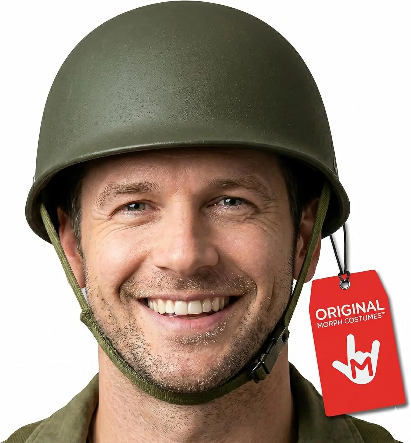 

Morph Military Helmet, WW2 US Army Helmet, Green Soldier Costume Hat