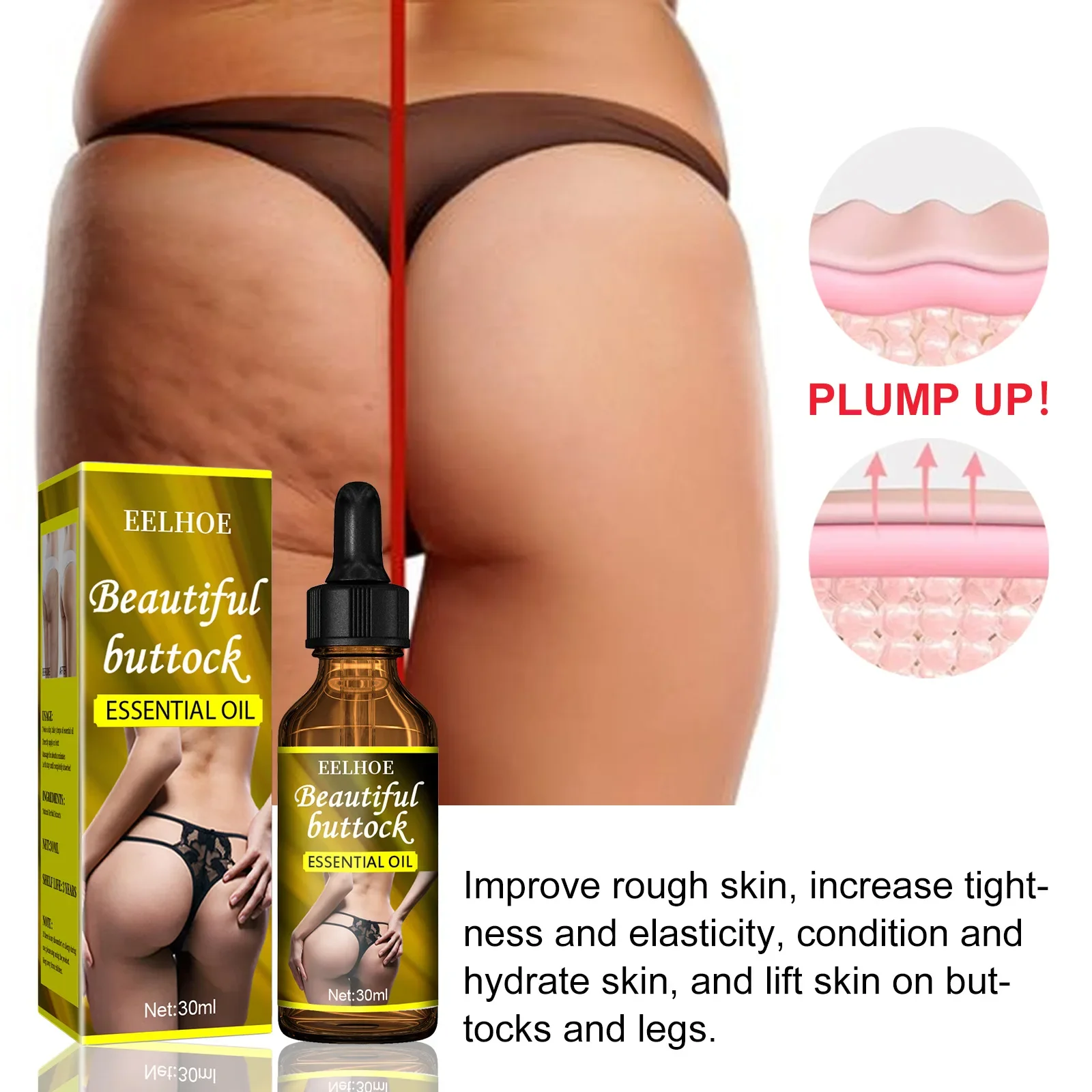 Hip Nádega Óleos Essenciais para Mulheres, Crescimento Rápido, Butt Enhancer, Ampliação do Peito, Cuidados com o Corpo, Hip Lift, Enhancement Creme