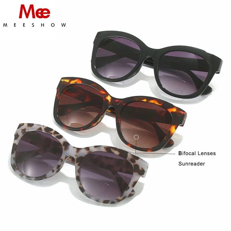 Meeshow Women's Bifocal Sun Reading Glasses Chic Solaires UV400 Anti-Glare Euro Style Trendy Lunettes