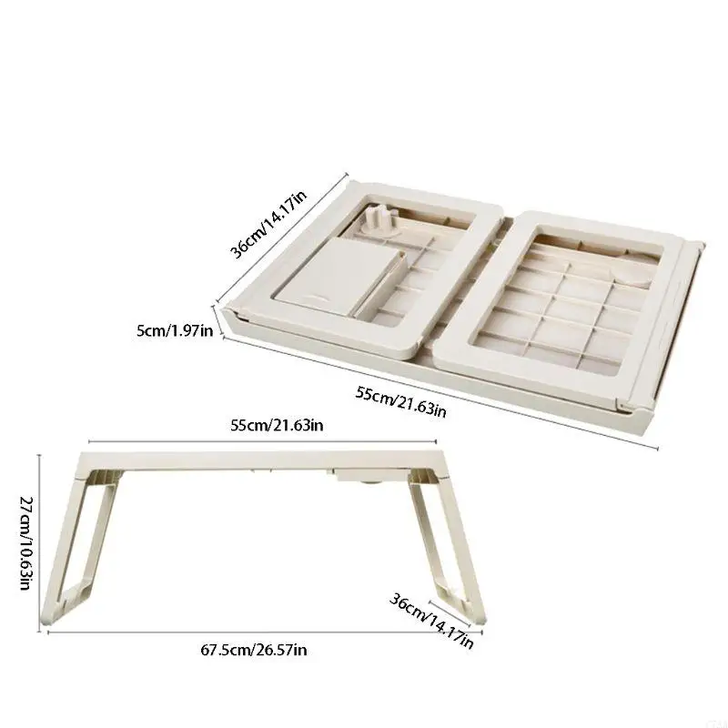 C7AAラップトップベッドデスク、ベッド/ソファ/ソファの作業用、ポータブル折りたたみ式ラップトップトレイテーブル、読書
