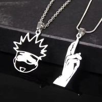 Jujutsu Kaisen Necklace For Women Men Trend Anime Steel Satoru Gojo Pendant Sweater Chain Itadori Yuji Cosplay Accessroies