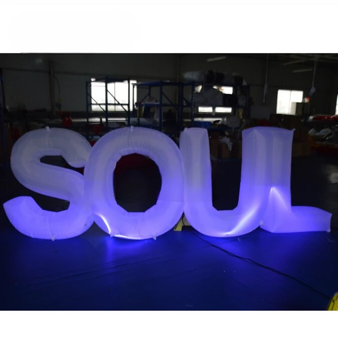 Ground Lighting L10ft*h3.9ft Hot Sale Inflatable  Inflatable Letter With 16 Color Charging Led For Party Decoration Events