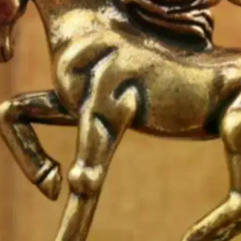 1Pcs Chasing Wind Horse Figurines Brass Solid Desktop Decoration Handicrafts Antique Zodiac Animal Miniatures Ornament