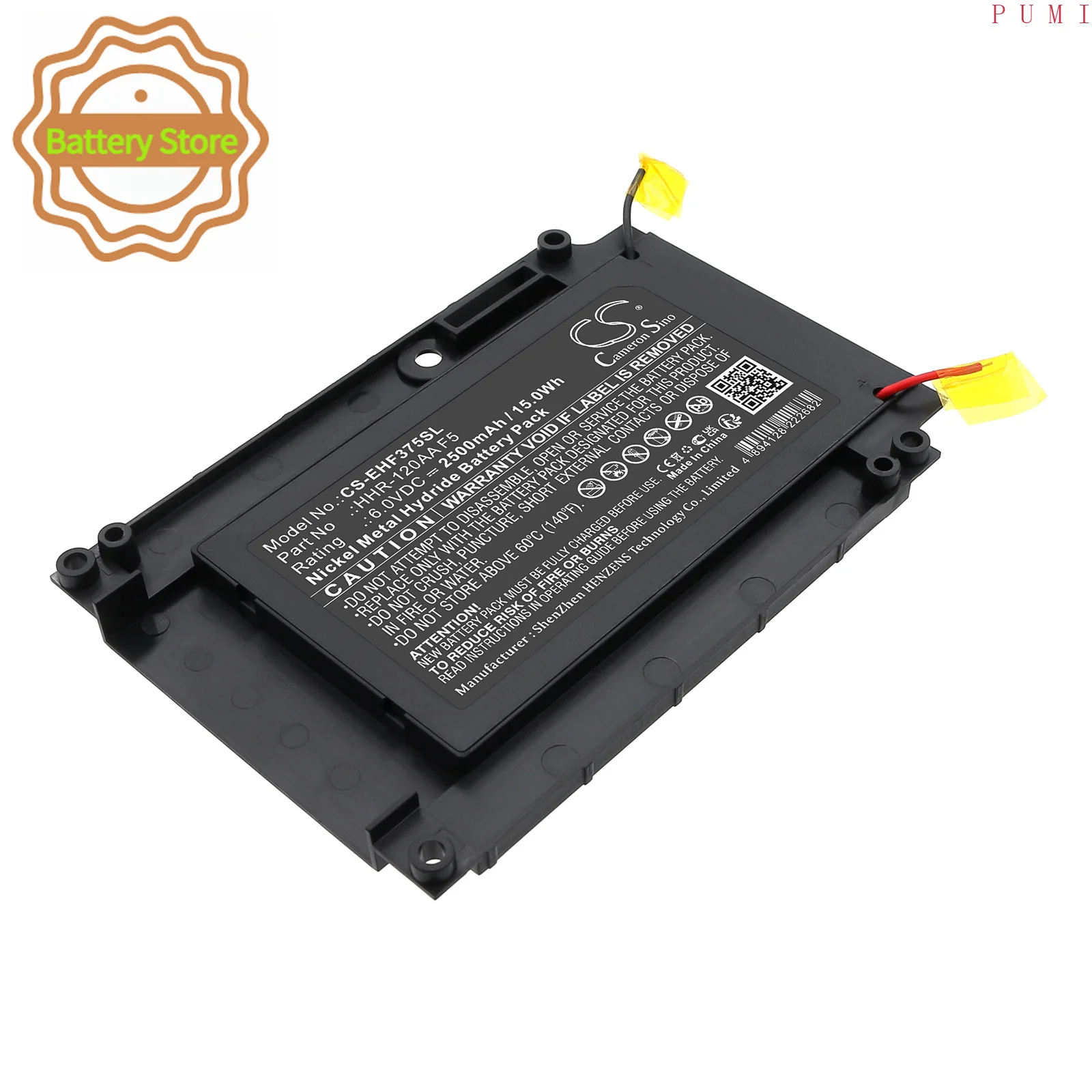 CS Replacement Battery for Emerson Hart Fieldbus 375 Handheld Terminal Field Communicator PN:HHR-120AA F5 2500mAh / 15Wh