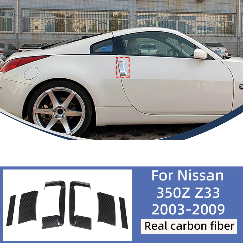 

RHD LHD Real Carbon Fiber for Nissan 350Z Z33 03-09 Exterior Door Handle Protector Decorative Sticker Body Kit Auto Accessories