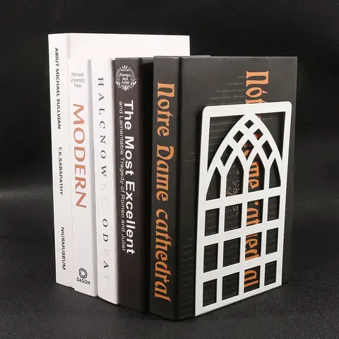 타원형 교회 중공 금속 책장 테이블 책상 장식, 파일 책꽂이, 패션 무거운 책 거치대, 학생 노동자 문구