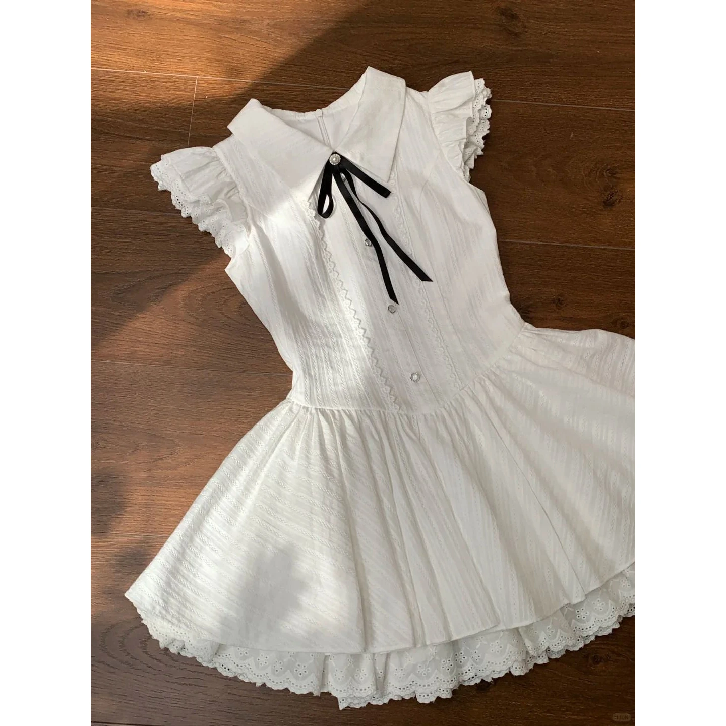 Sweet And Spicy A-Line Puffy Skirt Dress Women's Summer  Dress School Uniform Style First Love White Dress City Walk