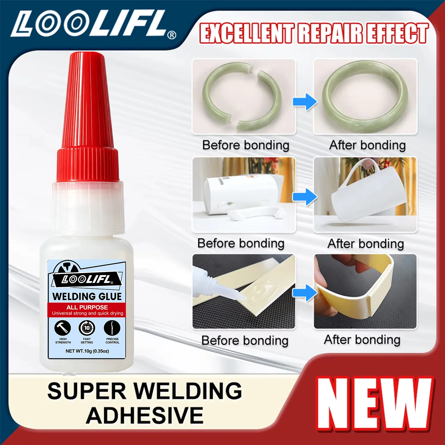 Loolifl High Strength Welding Glue Quick-Drying Super Glue Multi-Purpose Transparent Instant Adhesive Suitable for Wood, Metal, and Jewelry Bonding - view 4