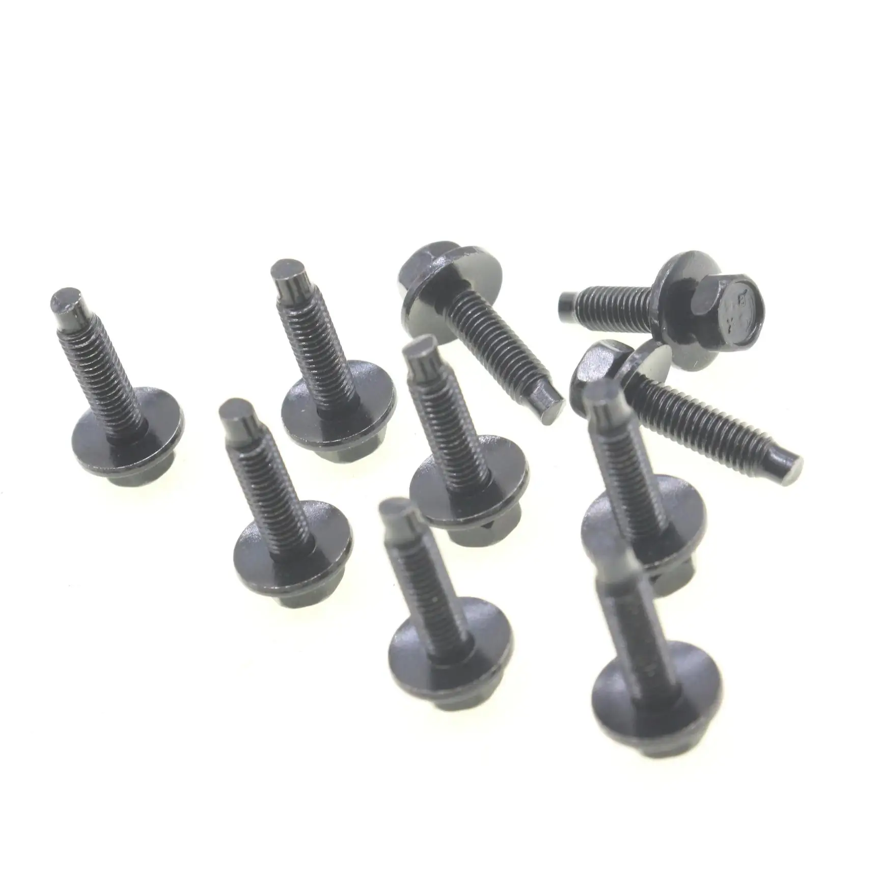 10 PCS Hex Head Sems Thread Cutting Screw M5-0.8×20mm Black Flange Bolt for Chrysler Panel Fastener 6100539