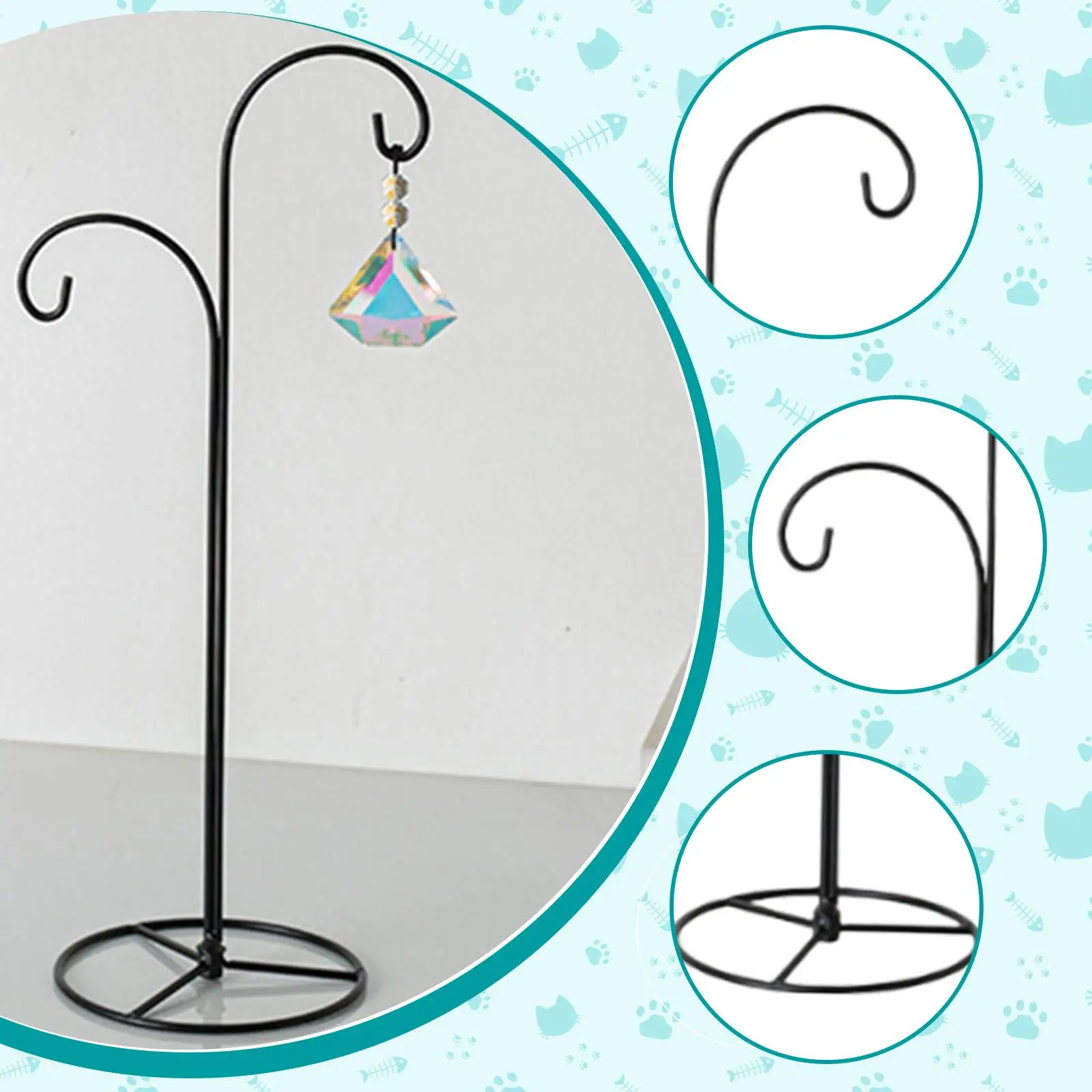 Wind Chime Stand Detachable Iron Multifunction Rack Jewelry Display Stand for Hanging Pendant Flower Pots Ornament Home Tabletop