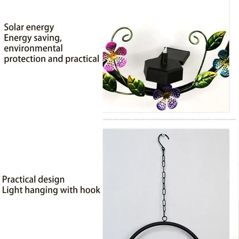 D7YB Solar Night Light Light Chandeliers Posting Parrot Lámpara césped LED para ruta del jardín
