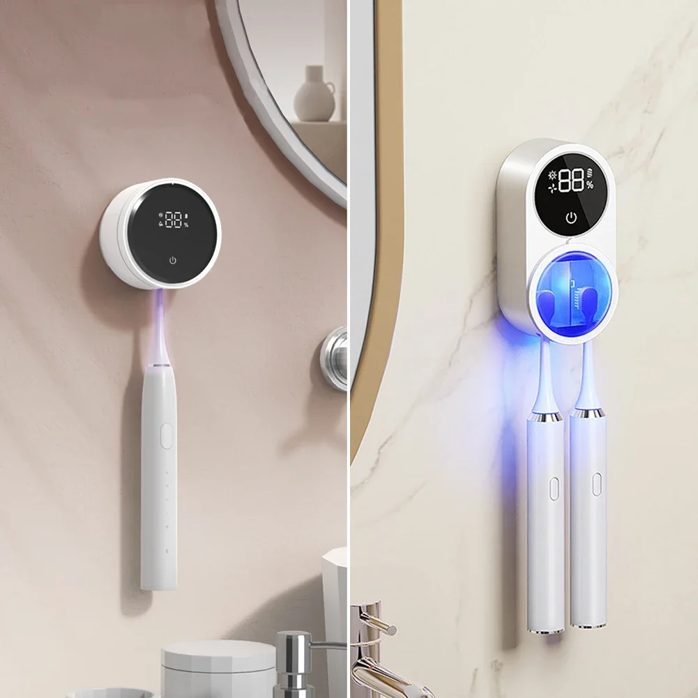 ポータブル歯ブラシ消毒剤-uv-ライト消毒滅菌ケーススマート誘導スイッチ壁掛けホルダー-led-充電式