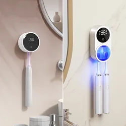 Portable Toothbrush Sanitizer UV Light Disinfection Sterilizer Case Smart Induction Switch Wall-Mounted Holder LED Rechargeable