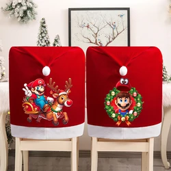 Super Marios Christmas Hat Chair Covers New Anime Home Decoration Living Room Fashion Big Xmas Cap Backrest Case Gift Hot Sales