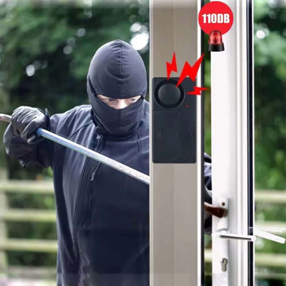 Awapow سيارة RV إنذار اهتزاز الباب والنافذة إنذار 110dB مكافحة سرقة دراجة نارية دراجة حماية الأمن