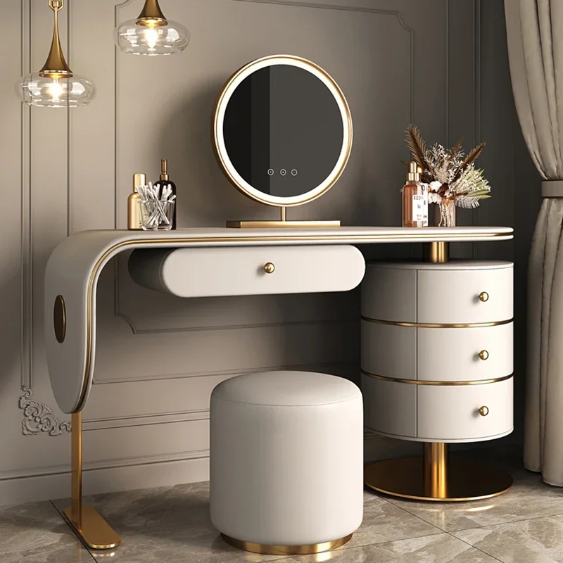 

Beauty Cosmetics Dressing Table Mobile Living Room Girl Vanity Table Organizer Modern Women Mesa De Maquillaje Home Furniture