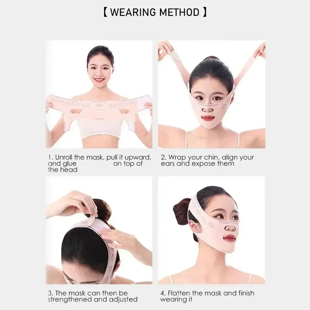 wholesale Breathable V Face Band CheekLift Up Face Thin Mask Reduce Double Chin V-Line Shaping Bandage Anti Wrinkle Face Bandage image 6