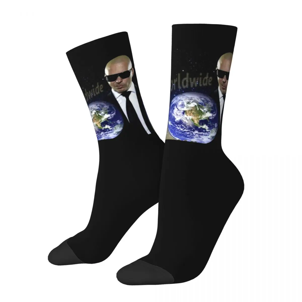 Calcetines de baloncesto Retro Mr.Worldwide Pitbull, calcetines de tubo medio de poliéster para mujeres y hombres, transpirables