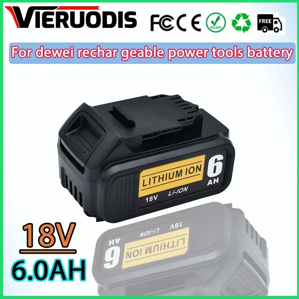 

for DeWalt 18V 6.0Ah 5.0Ah Lithium Battery power Tools DCB184 DCB200 rechargeable electric tool set 20v 5000mah Battery