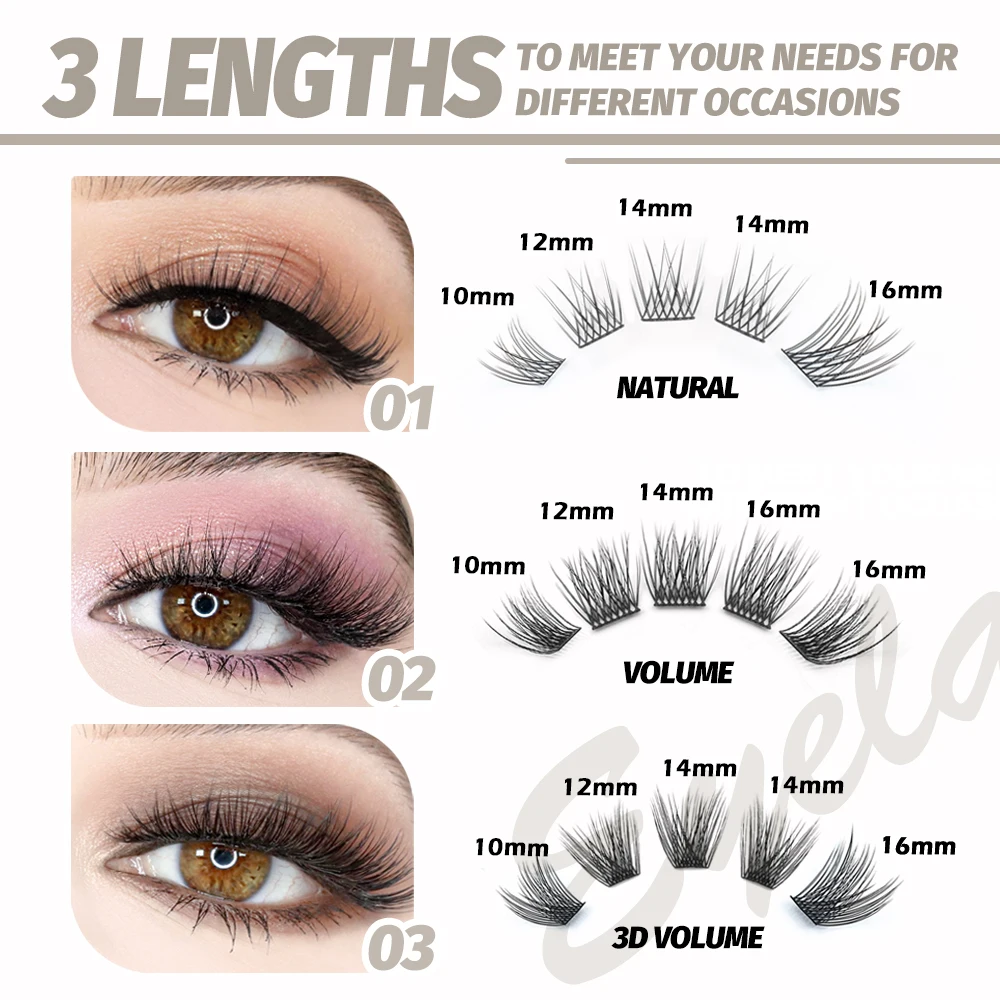 EASITENSION 80 pcs False Eyelashes Eyelashes Bonded Cluster Lashes Makeup Glue Individual Self-grafting Eyelash Extension Manga